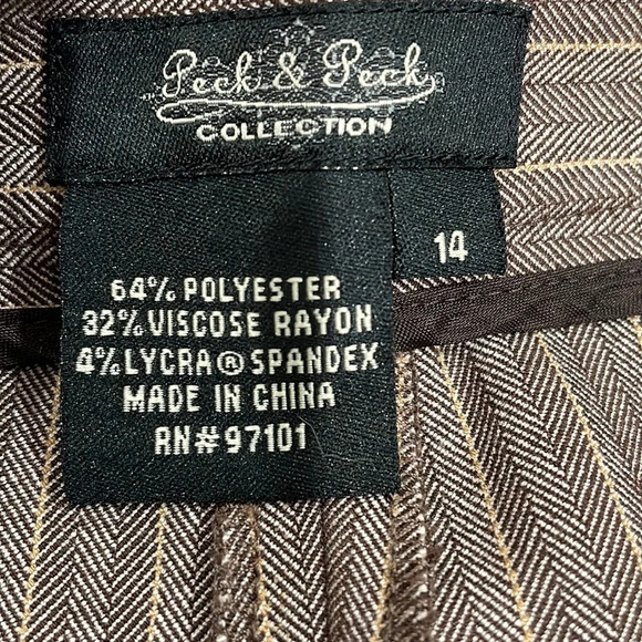 NWOT Peck & Peck Collection Flat Front Trouser Pants 14 - Picture 13 of 15